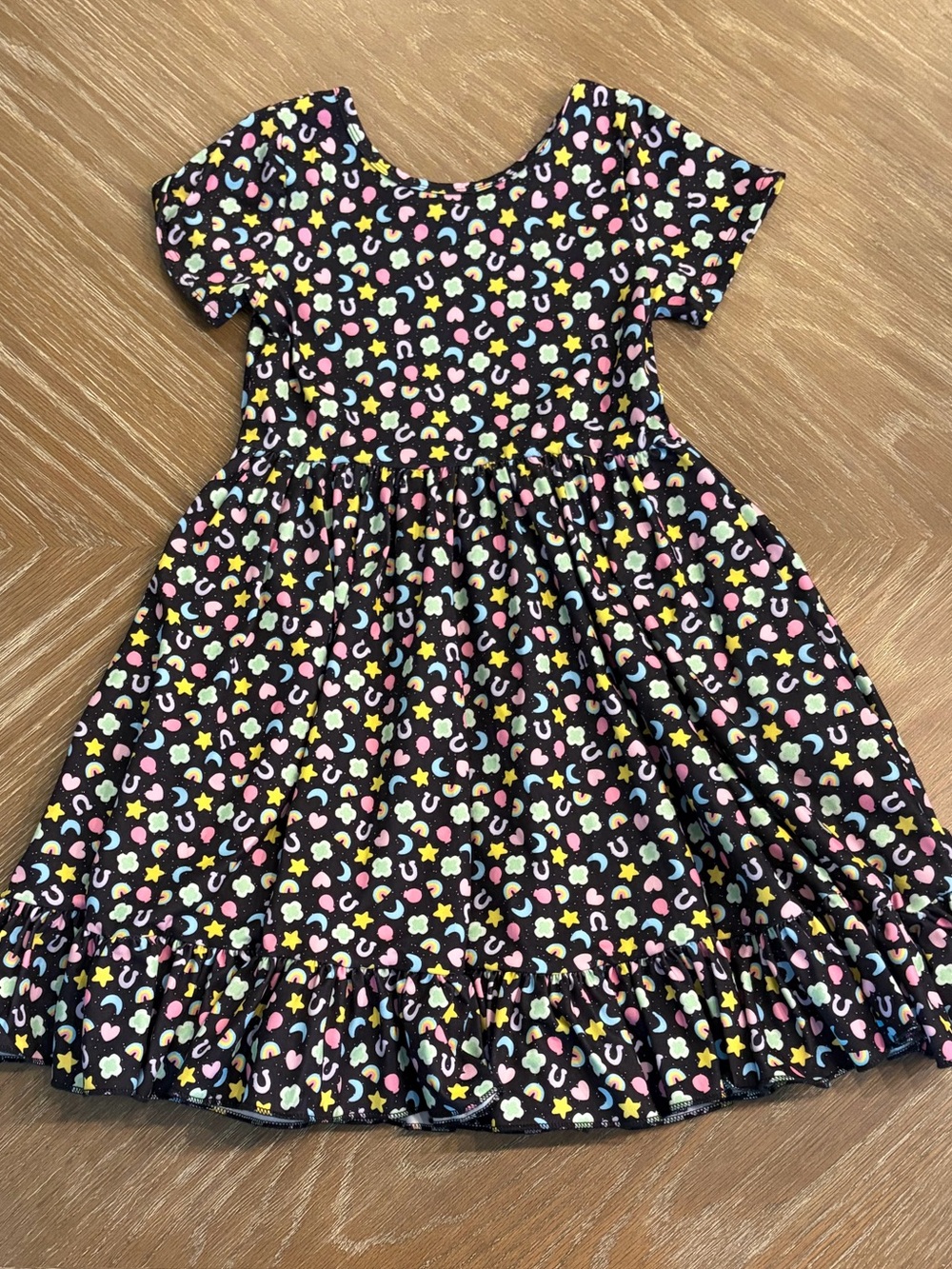 Little Stockings Girlhood Lucky Charms St. Patrick’s Day Ruffle Hem Dress